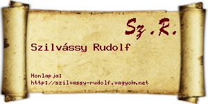Szilvássy Rudolf névjegykártya