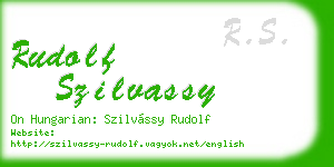 rudolf szilvassy business card