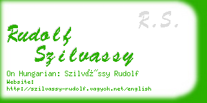 rudolf szilvassy business card